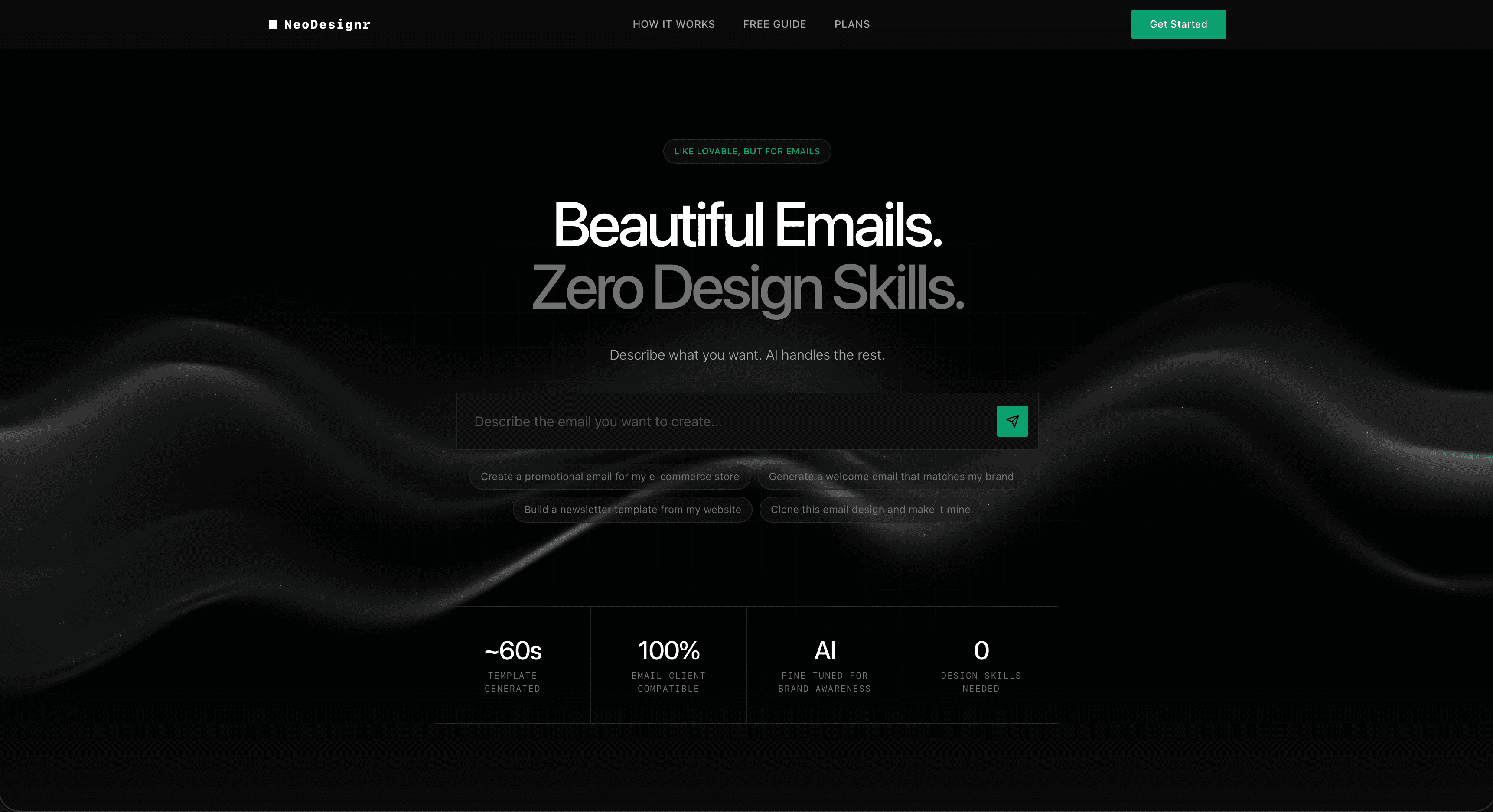 NeoDesignr Landing Screenshot