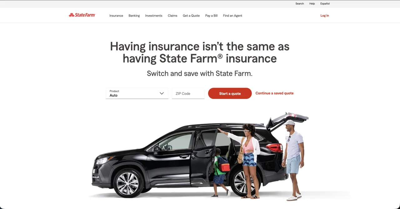 State Farm Landing Screenshot